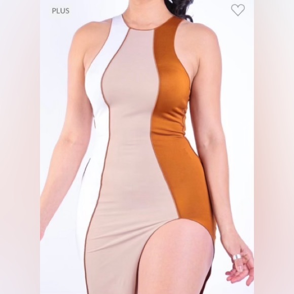 Napoleon Nude Colorblock Dress - Picture 3 of 3